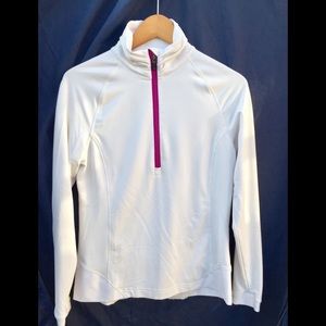 Peter Miller WhIte Stretch UPF Long Sleeve Top,  M